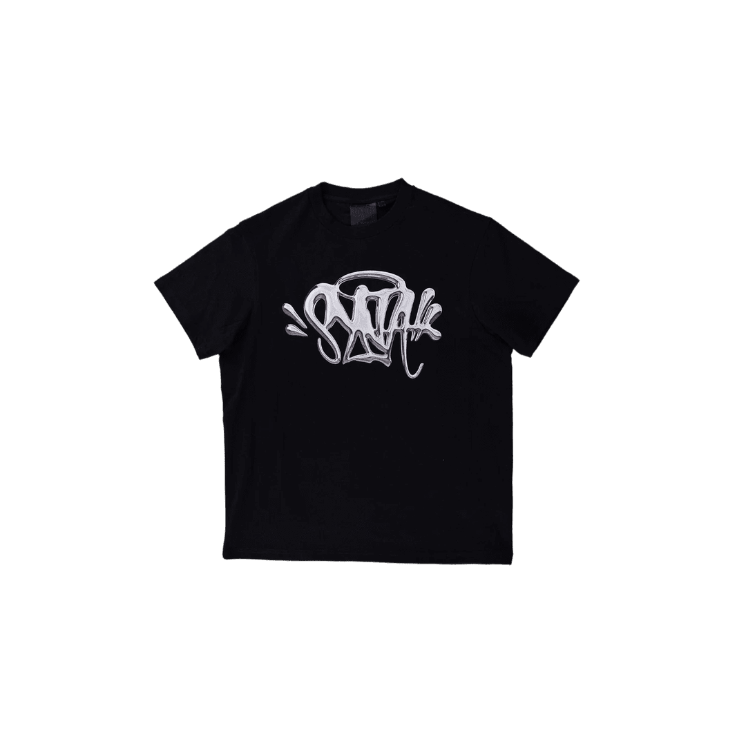 Syna Lettering Synaworld 'Syna Logo' Tee - Black/Silver