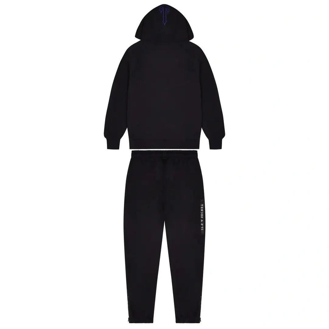 TRAPSTAR CHENILLE DECODED 2.0 HOODED TRACKSUIT - BLACK / BLUE | Plugstationuk