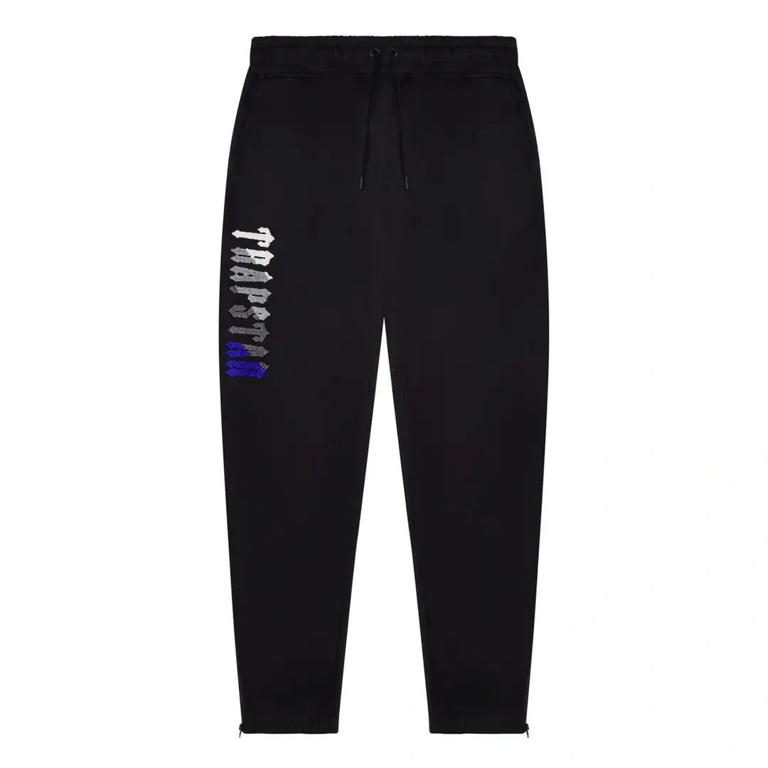 TRAPSTAR CHENILLE DECODED 2.0 HOODED TRACKSUIT - BLACK / BLUE | Plugstationuk