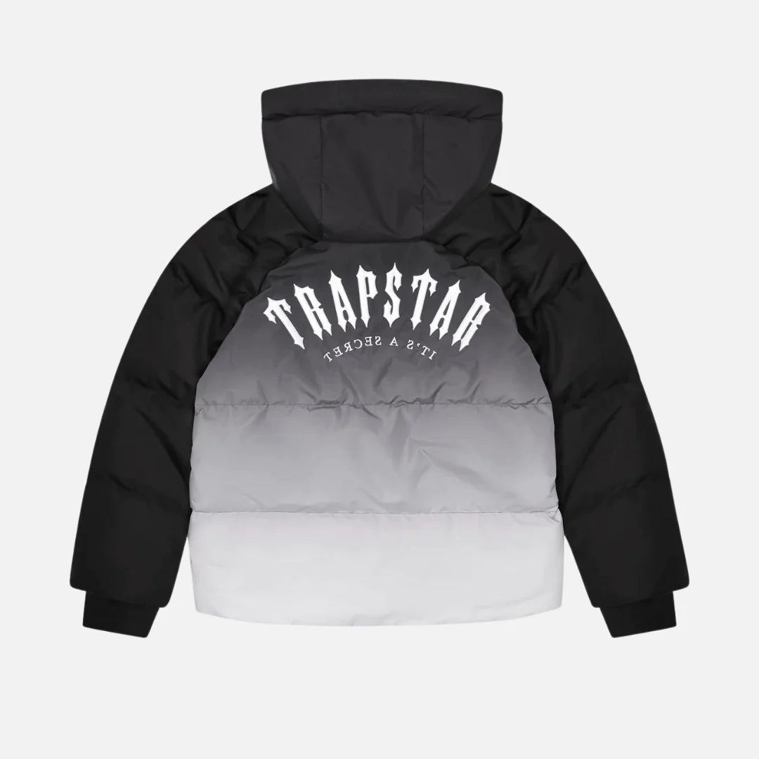 TRAPSTAR IRONGATE HOODED PUFFER 2.0 JACKET - BLACK GRADIENT | Plugstationuk