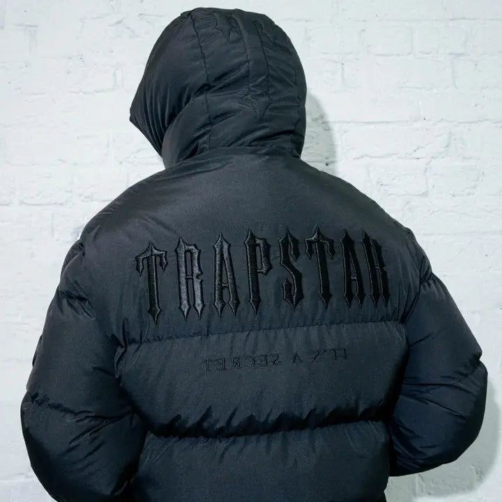 Trapstar Decoded Hooded Puffer Jacket 2.0 - Black/Black | Plugstationuk