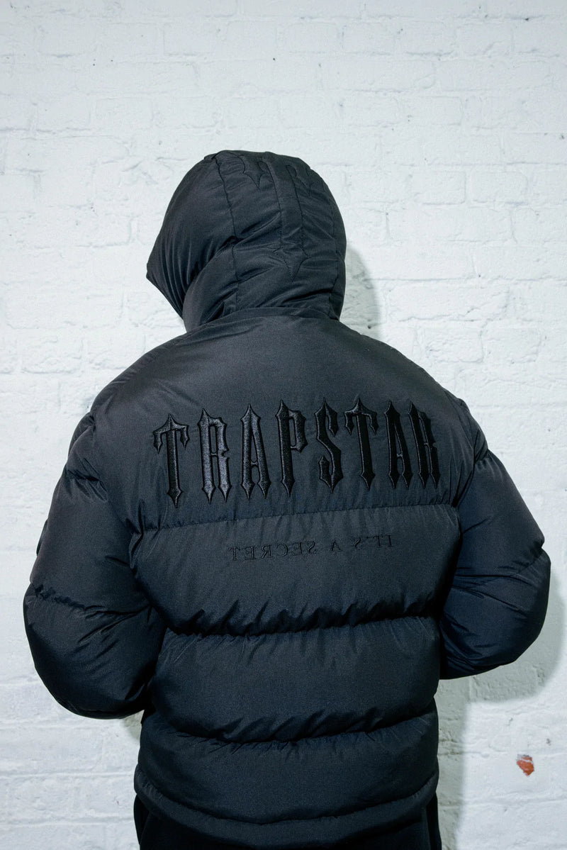 Trapstar Decoded Hooded Puffer Jacket 2.0 - Black/Black