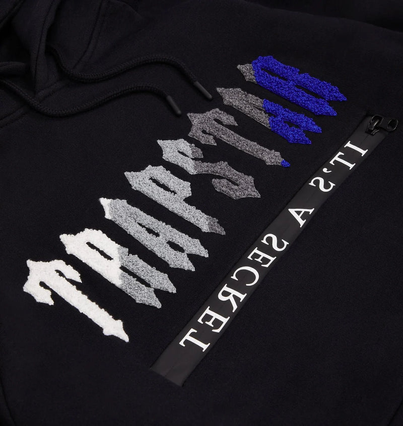 TRAPSTAR CHENILLE DECODED 2.0 HOODED TRACKSUIT - BLACK / BLUE
