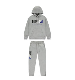 TRAPSTAR CHENILLE DECODED 2.0 HOODED TRACKSUIT - GREY / BLUE