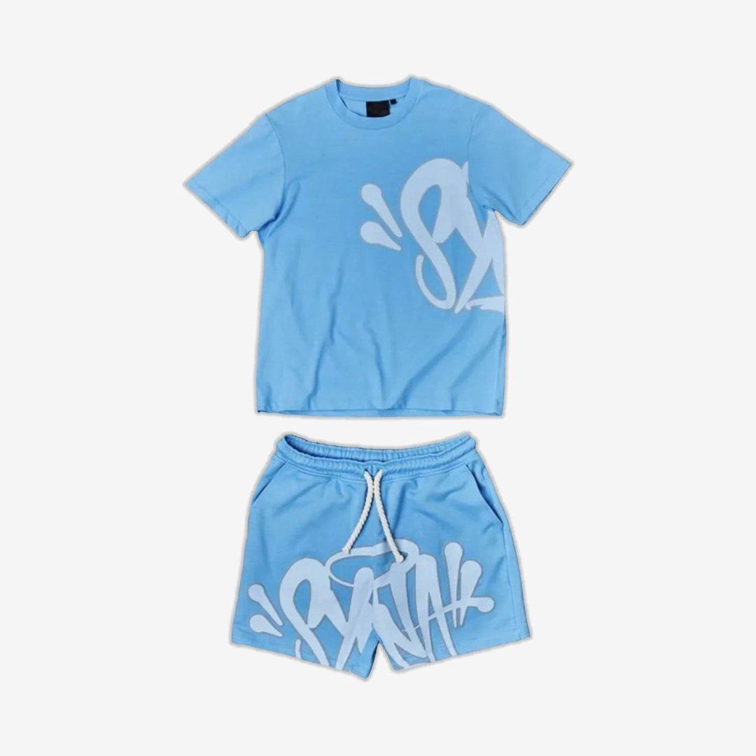 SYNA WORLD LOGO T SHIRT + SHORT SET - BLUE | Plugstationuk