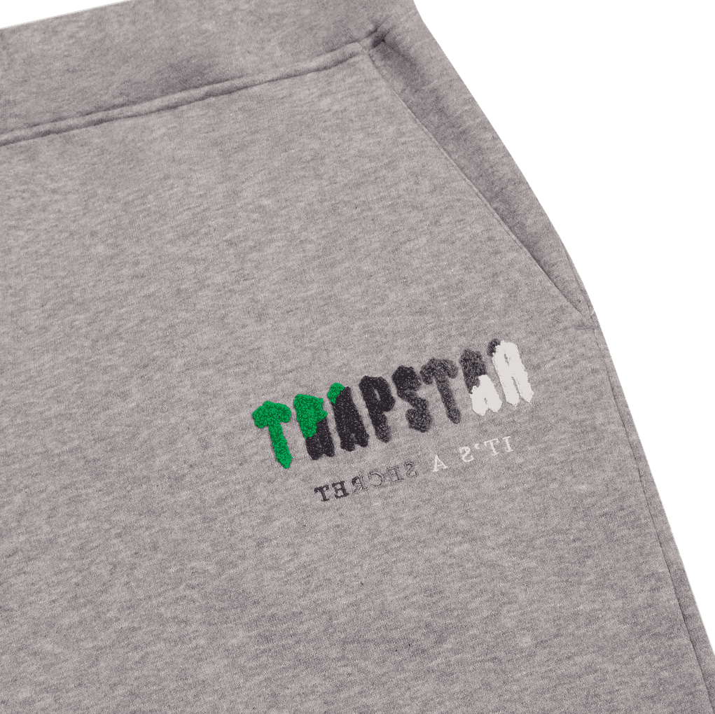 TRAPSTAR CHENILLE DECODED HOODED TRACKSUIT - GREY/GREEN BEE | Plugstationuk