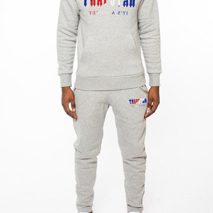 TRAPSTAR CHENILLE DECODED HOODED TRACKSUIT - GREY REVOLUTION EDITION | Plugstationuk