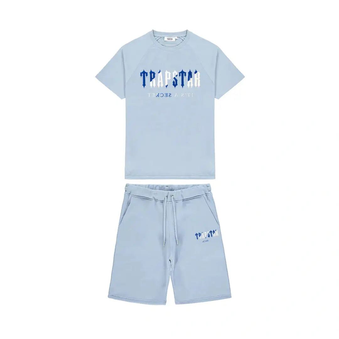 TRAPSTAR CHENILLE DECODED SHORT SET - Cashmere Blue/Dazzling Blue | Plugstationuk