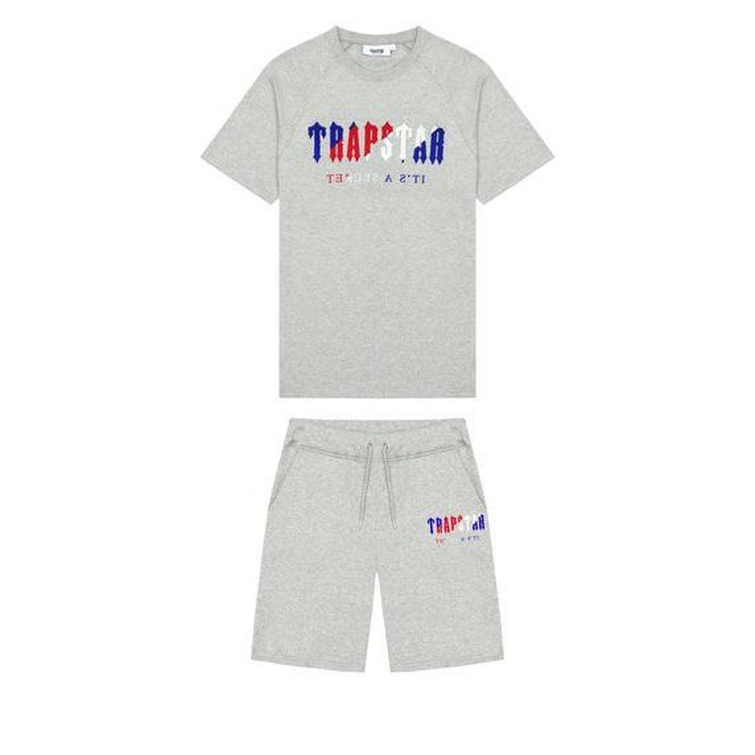 TRAPSTAR CHENILLE DECODED SHORT SET - GREY REVOLUTION EDITION | Plugstationuk