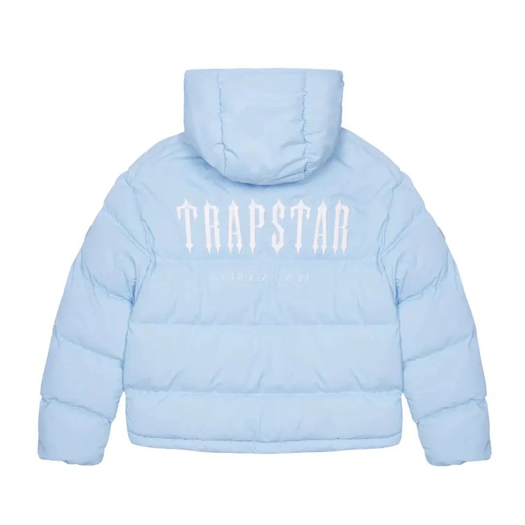 TRAPSTAR DECODED HOODED PUFFER 2.0 - ICE BLUE | Plugstationuk