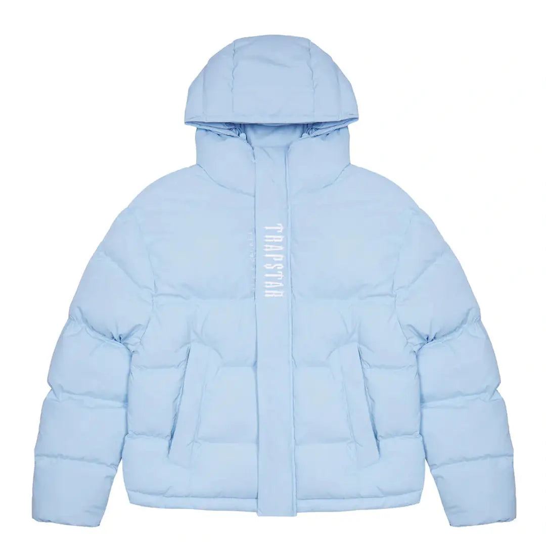 TRAPSTAR DECODED HOODED PUFFER 2.0 - ICE BLUE | Plugstationuk