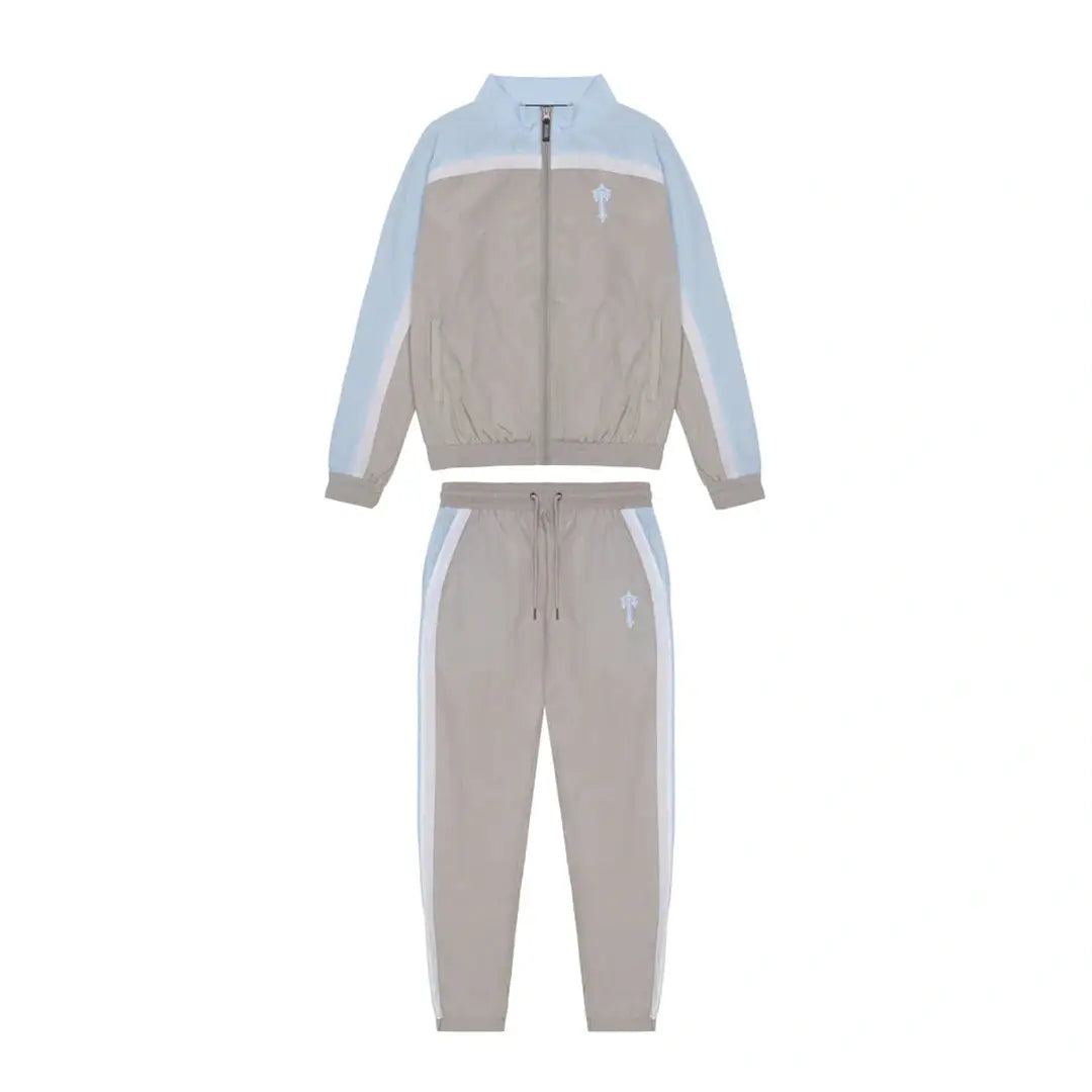 TRAPSTAR IRONGATE T SHELLSUIT - GREY/CASHMERE BLUE/WHITE | Plugstationuk