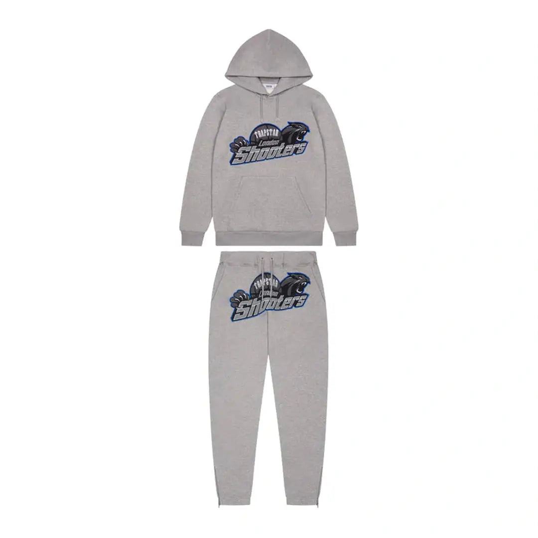 TRAPSTAR LONDON SHOOTERS HOODED TRACKSUIT GREY/BLUE | Plugstationuk