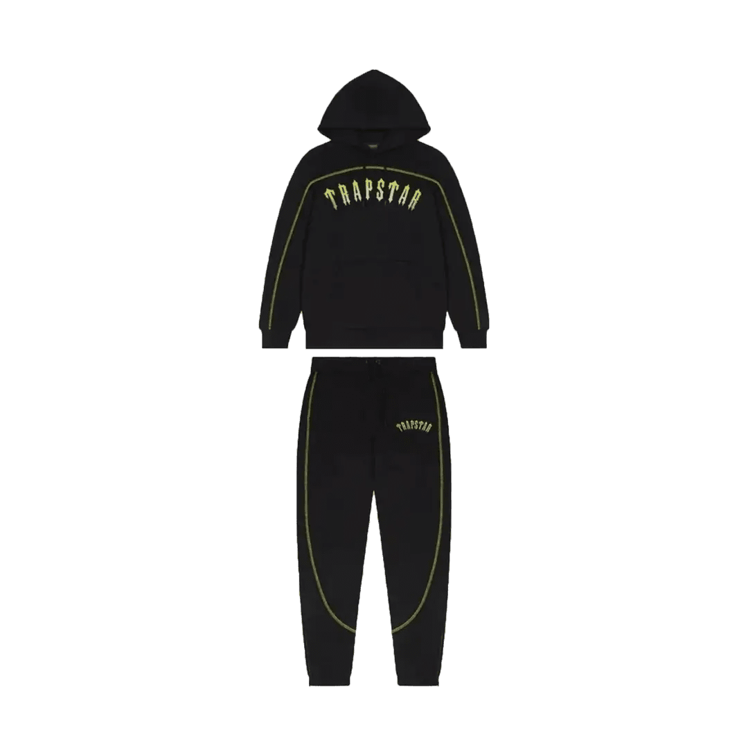 TRAPSTAR X CENTRAL CEE TRACKSUIT - BLACK/YELLOW | Plugstationuk