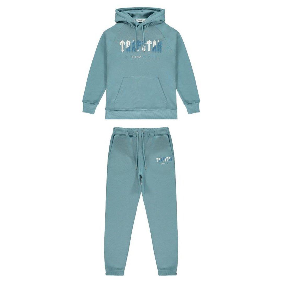 Trapstar Chenille Decoded Hooded Tracksuit - Citadel/White | Plugstationuk