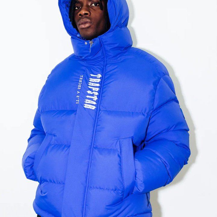 Trapstar Decoded Hooded Puffer Jacket 2.0 - Blue | Plugstationuk