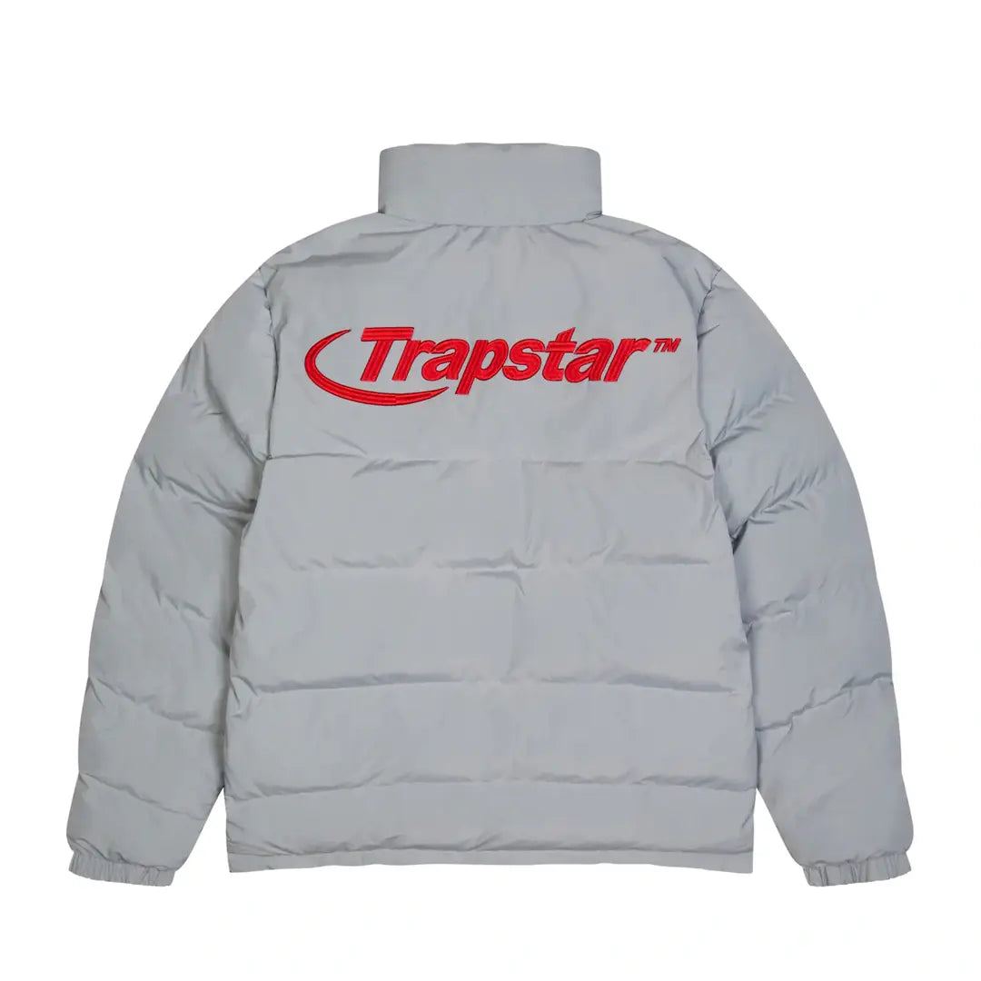 Trapstar Hyperdrive Puffer Jacket - LIGHT GREY/RED | Plugstationuk