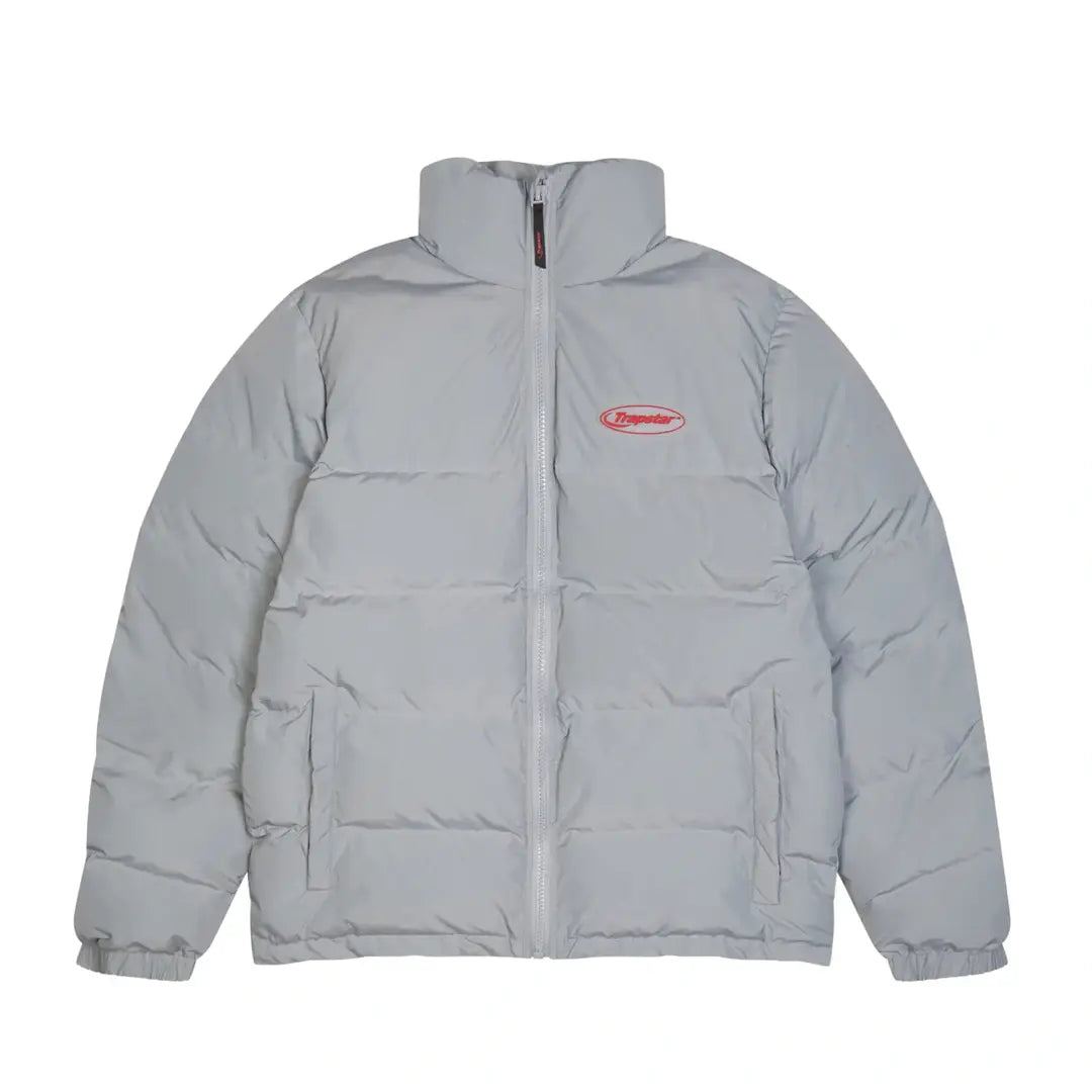 Trapstar Hyperdrive Puffer Jacket - LIGHT GREY/RED | Plugstationuk