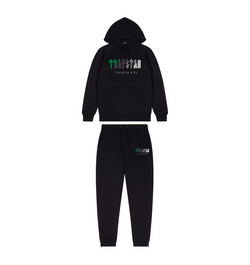 Trapstar Chenille Decoded Hooded Tracksuit - Black/green Bee