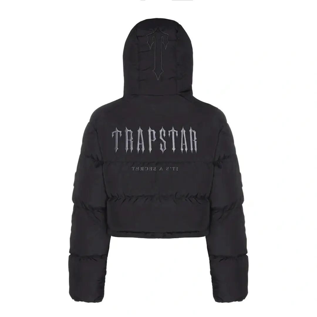 Womens Trapstar Decoded Hooded Puffer Jacket 2022 - BLACK | Plugstationuk