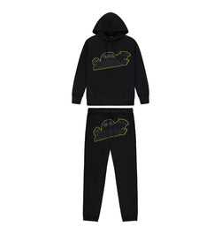 TRAPSTAR SHOOTERS HOODIE TRACKSUIT - BLACK/LIME