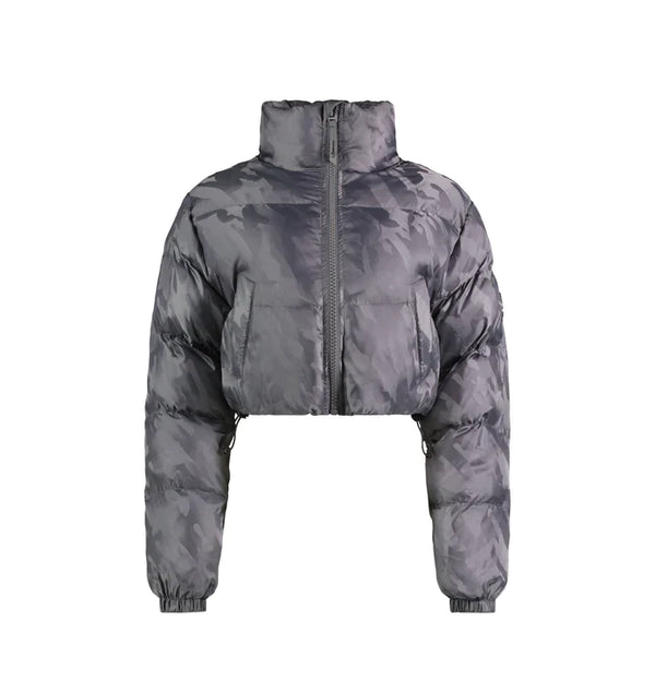Long Puffer Jacket Women - Grey | Plugstationuk